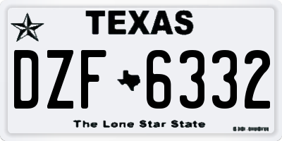 TX license plate DZF6332