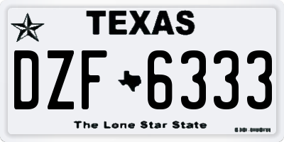 TX license plate DZF6333
