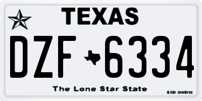 TX license plate DZF6334