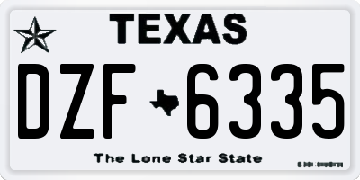 TX license plate DZF6335