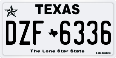 TX license plate DZF6336