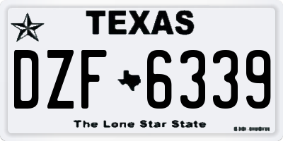TX license plate DZF6339