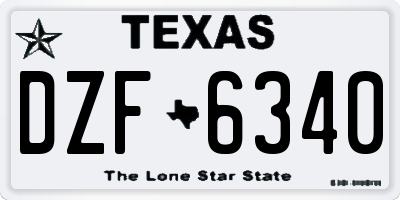 TX license plate DZF6340