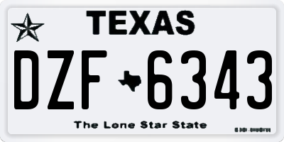 TX license plate DZF6343
