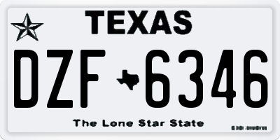 TX license plate DZF6346