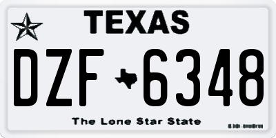TX license plate DZF6348