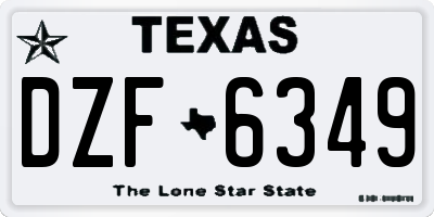 TX license plate DZF6349
