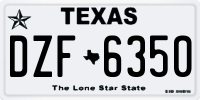 TX license plate DZF6350