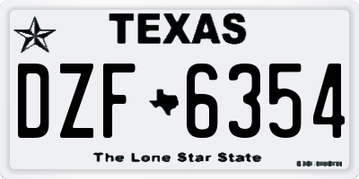 TX license plate DZF6354