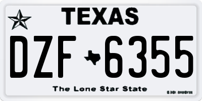 TX license plate DZF6355