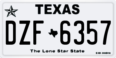 TX license plate DZF6357