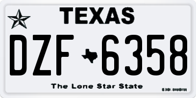 TX license plate DZF6358