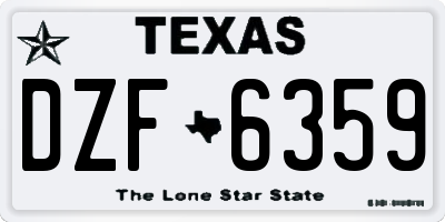 TX license plate DZF6359