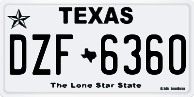 TX license plate DZF6360