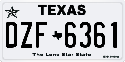 TX license plate DZF6361