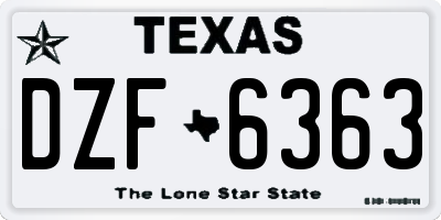 TX license plate DZF6363