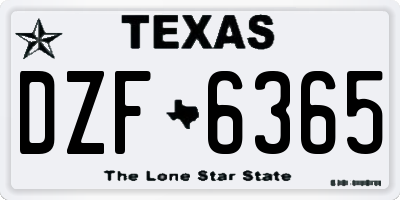 TX license plate DZF6365