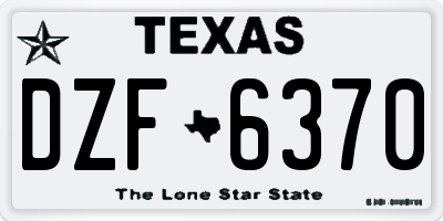 TX license plate DZF6370