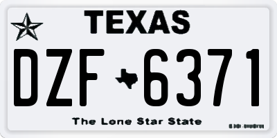 TX license plate DZF6371