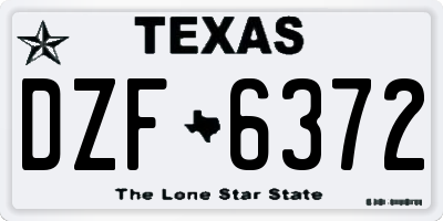 TX license plate DZF6372