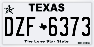 TX license plate DZF6373