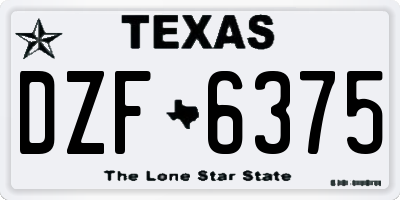 TX license plate DZF6375