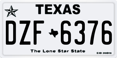 TX license plate DZF6376