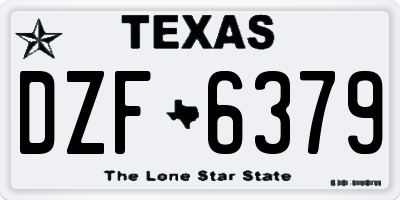 TX license plate DZF6379