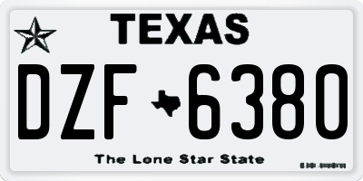 TX license plate DZF6380