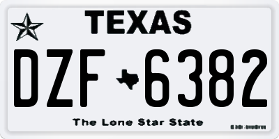 TX license plate DZF6382
