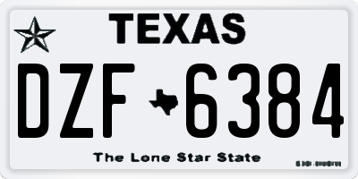 TX license plate DZF6384