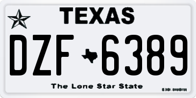TX license plate DZF6389