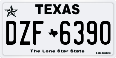 TX license plate DZF6390