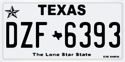TX license plate DZF6393