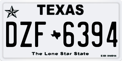 TX license plate DZF6394