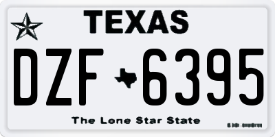 TX license plate DZF6395