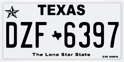 TX license plate DZF6397