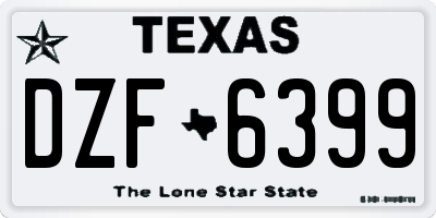 TX license plate DZF6399