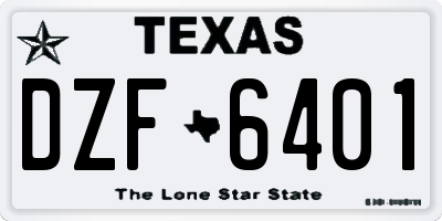 TX license plate DZF6401