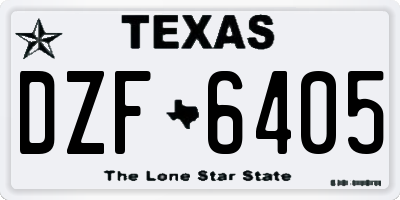 TX license plate DZF6405