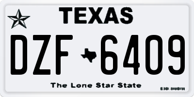 TX license plate DZF6409