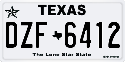 TX license plate DZF6412