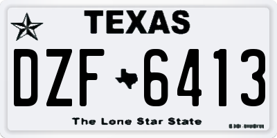 TX license plate DZF6413