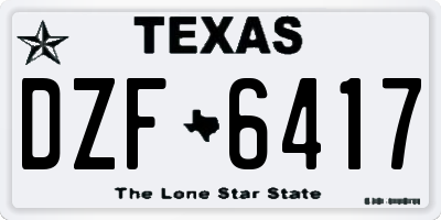TX license plate DZF6417