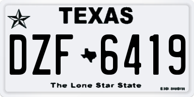 TX license plate DZF6419
