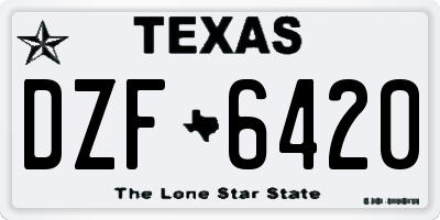 TX license plate DZF6420