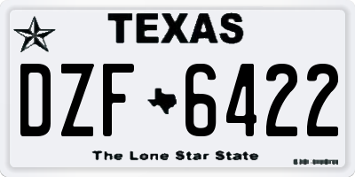 TX license plate DZF6422