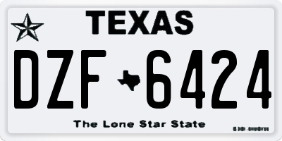TX license plate DZF6424