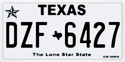 TX license plate DZF6427