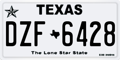 TX license plate DZF6428